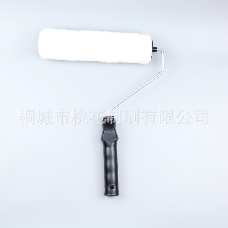 工厂直销黑色塑料手柄双卡滚筒刷纯白涤纶刷头可替换 9寸7寸4寸