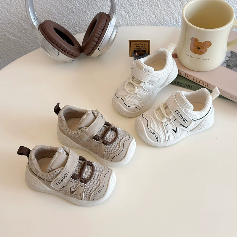 Сетчатая обувь для ходьбы детская обувь легкая весна 2025 новая мужская нескользящая мягкая детская обувь для женщин устойчивая