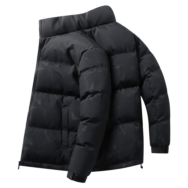 Algodón hombre invierno grueso calentamiento de cuello vertical plumón chaqueta de algodón casual de negocios suelta chaqueta de algodón hombre abrigo de moda