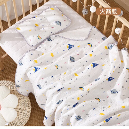 0-1 year old baby shaped pillow, anti-head deflection, universal fixed head shape cotton printed breathable side sleeping pillow for all seasons