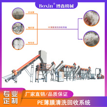 废旧PE农膜、大棚膜、地膜清洗线，高压薄膜破碎机脱标机