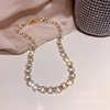 Small necklace from pearl, design brand chain for key bag , 2022 collection, trend of season, internet celebrity