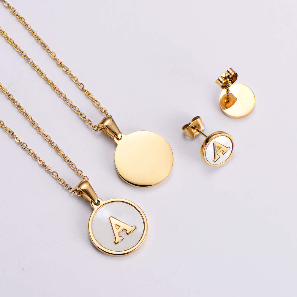 cable chain Chain Type PVD Coated 18K Gold Plated Letter Stainless Steel Simple Style Waterproof Non Tarnish