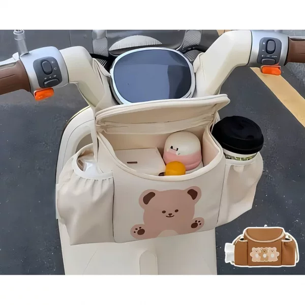 Electric vehicle hanging bag for practical storage, hanging bag for baby stroller and tricycle, front-mounted large-capacity storage box