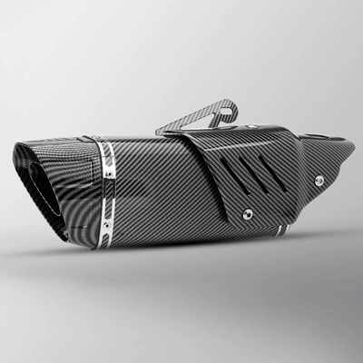 Quadrilateral Tail Section Imitation Carbon — Motorcycle exhaust pipe - full-imitation-carbon