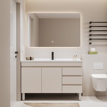 轻奢法式奶油风陶瓷一体家用卫生间洗脚洗水落地式浴室卫生