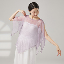 古典舞练功服夏宽松纱衣仙气飘逸舞蹈服演出服雪纺衫现代舞