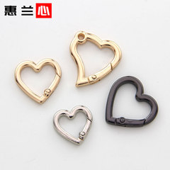 亜鉛合金愛ハート型バネリングdiyバッグ金物アクセサリー掛けメッキ鍵開口ボタン部品桃心現物