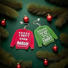 新款圣诞节亚克力毛衣耳环耳饰节日悬挂式假日派对装饰配饰