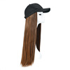 跨境假发女棒球帽子假发 欧美女士发 化纤高温丝假发头套批发|ru