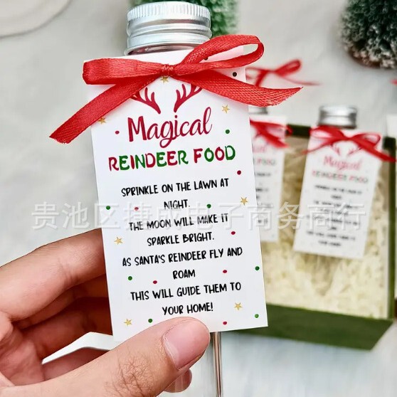 跨境圣诞节房间装饰品创意设计训鹿礼物卡塑料试管装饰|undefined
