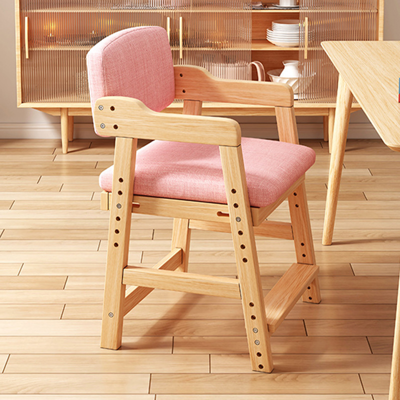 Children's Learning Chair Can Be Lifted and Adjusted with Solid Wood Backrest for Students to Correct Sitting Posture, Writing Desk Chair, Home Dining Chair