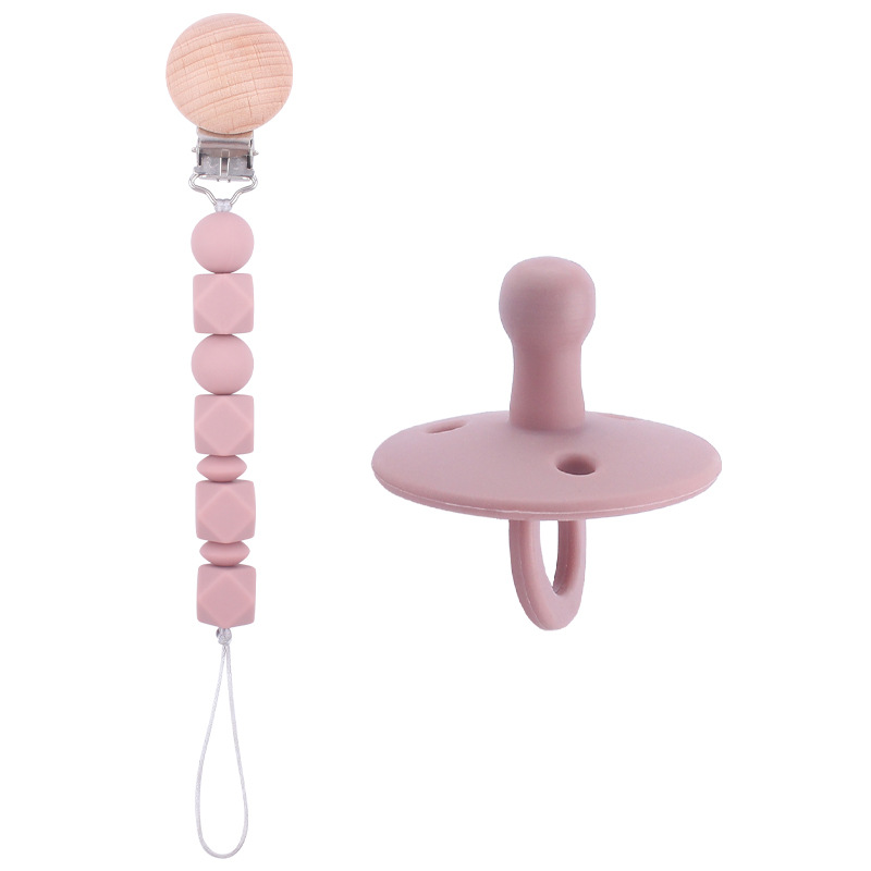 Suministros para bebés chupete DIY creativo bebé silicona mordedura molar pezón cadena pezón conjunto de dos piezas
