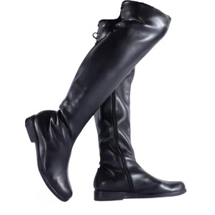 European and American Patent Leather High Barrel Thick Bottom Men's Pole Dance Punk Over-the-Knee High Heel Leather Boots Super Long Thigh Horse Boots Performance Shoes