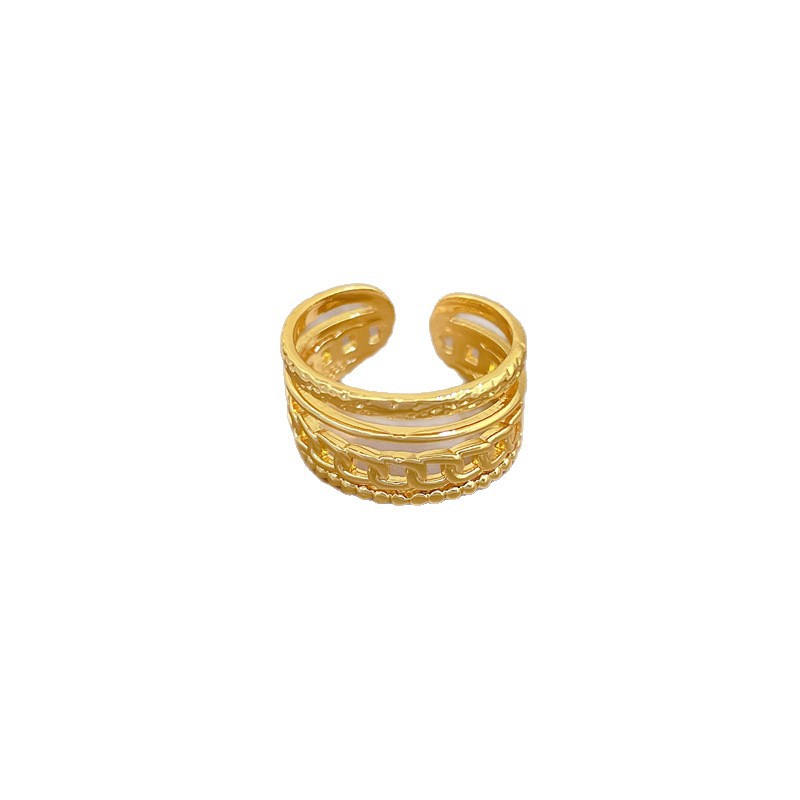 Anello minimalista con catena, regolabile, gioiello semplice, anello giapponese, anello di coppia_voghion.com