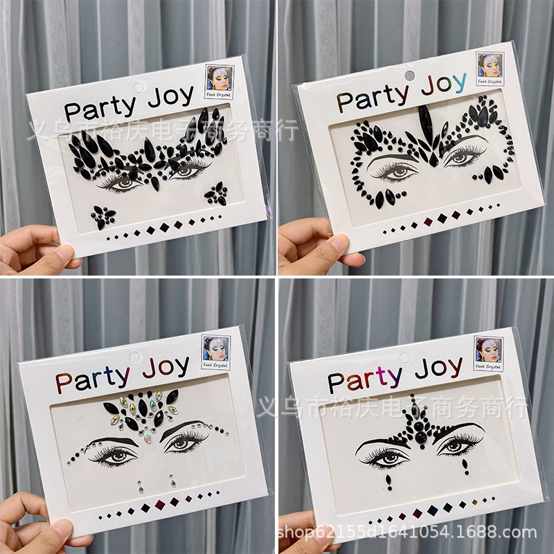 European and American Halloween Black Face Stickers Resin Acrylic Diamond Stickers Tattoo Party Stickers Holiday Beauty Stickers Cross-Border European and American Halloween Black Face Stickers Resin Acrylic Diamond Stickers Tattoo Party Stickers Holiday Beauty Stickers Cross-Border
