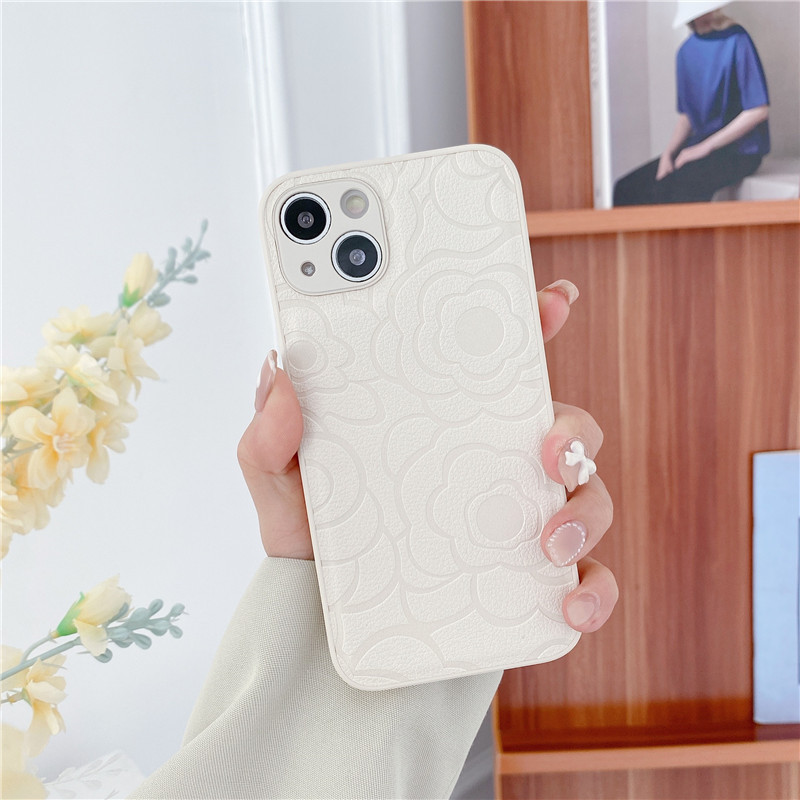 Retro Camelia IPhone13 teléfono caso 15PROMAX Apple 14 cuero 12 todo incluido aplicable 11 gota-resistente XR