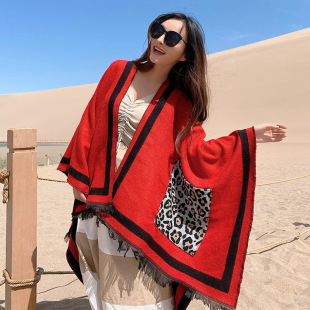Vintage Fashion Casual Comfortable Breathable Warm Scarf Large Cape Trendy Versatile Ethnic Style Shawl Travel Cloak