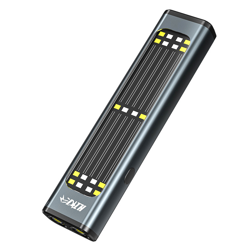 Solar-powered Outdoor Dual-lamp Floodlight Flashlight, Auto Repair Work Red Light Warning Light, Power Indicator, Back_voghion.com