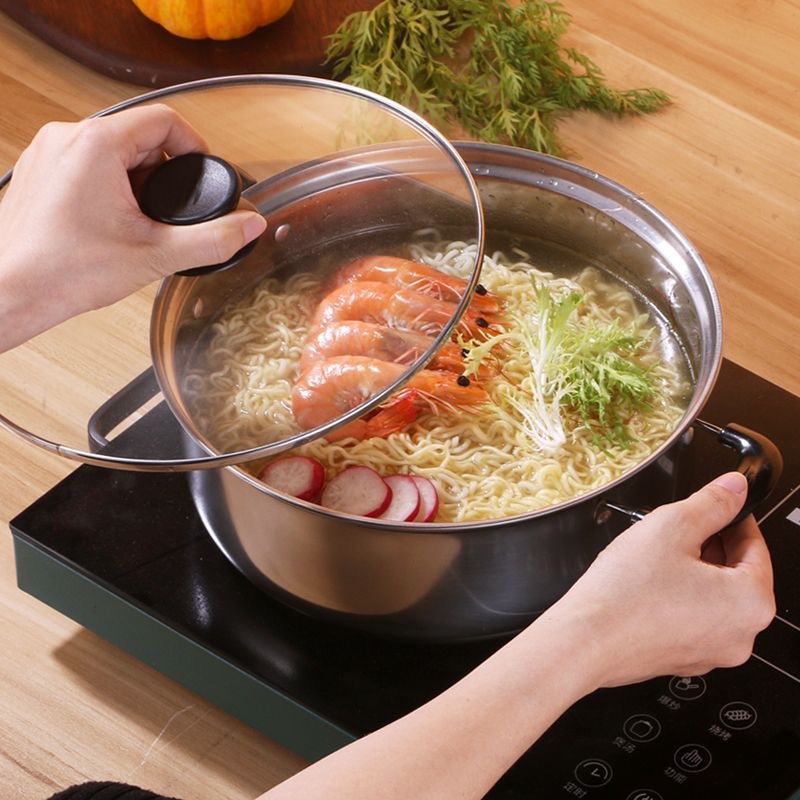 스테인리스 냄비 단일 손잡이 우유 냄비 수프 냄비 요리 국수 작은 냄비 수프 냄비 가정용 냄비 가스 유도 밥솥