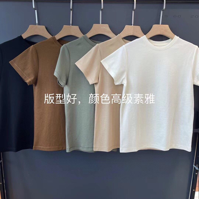 Japanese Triacetic acid Light Luxury High-end Tee Comfortable Slimming Ju Good Casual Round Neck T-shirt 2024 Summer