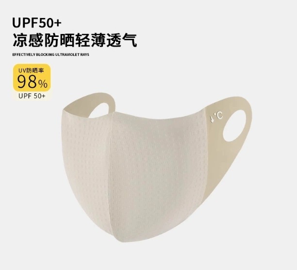 2025 春夏薄型 UPF500+ アイスシルク日焼け止めマスクキツネ型増加氷感通気性目の保護 7A 抗菌|undefined