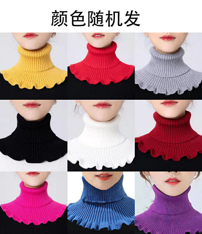 秋冬季女韩版纯色毛线围脖保暖学生可爱情侣网红男百搭款针织围巾|undefined