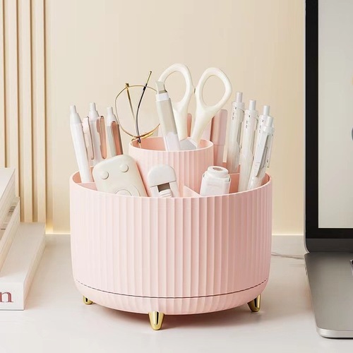 Makeup Storage Box Desk Makeup Brush Storage Rotating Home Living Room Shelf Pen Holder Tube Blue Lipstick Box