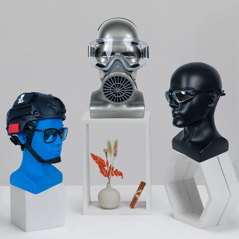 Modelo de cabeza modelo masculino modelo de cabeza cabeza casco máscara máscara peluca sombrero gafas de realidad virtual modelo de pantalla cabeza maniquí cabeza image 3