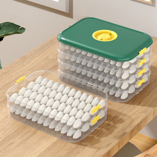 Fridge Storage Box Freezer Specialized Fresh Keeping Box Baozi Dumplings Wonton Quick Freeze Household Kitchen Food Grade Dumpling Box 