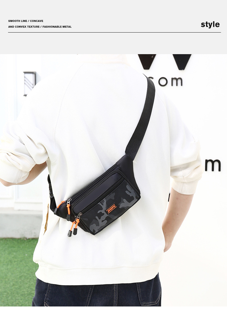 New waterproof men's crossbody bag for casual sports and travel, single-shoulder chest bag, fashionable and versatile backpack undefined