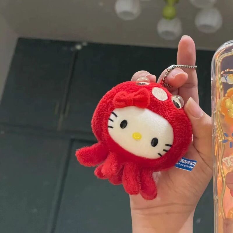 Cute Versatile Octopus Eight-Claw Hellokitty Pendant Hellokitty Keychain School Bag Pendant Doll Cute Versatile Octopus Eight-Claw Hellokitty Pendant Hellokitty Keychain School Bag Pendant Doll