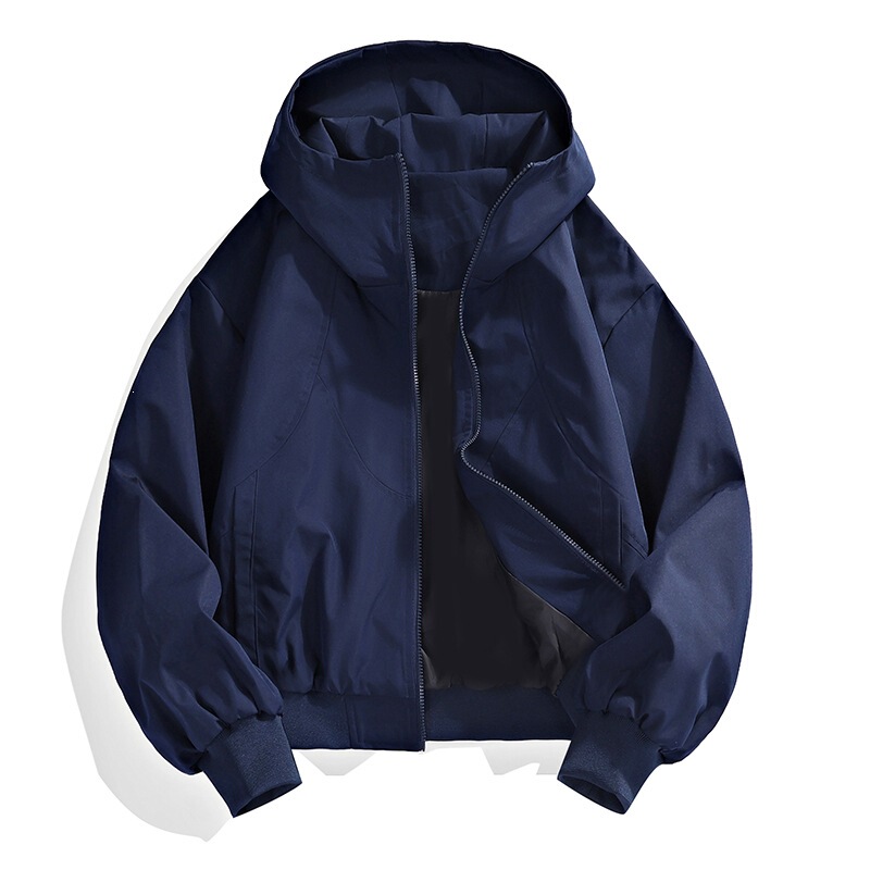 2026 Spring and Autumn New Style Solid Color Simple Versatile Hooded Jacket Loose Outdoor Casual Coat for Men 2026 Spring and Autumn New Style Solid Color Simple Versatile Hooded Jacket Loose Outdoor Casual Coat for Men