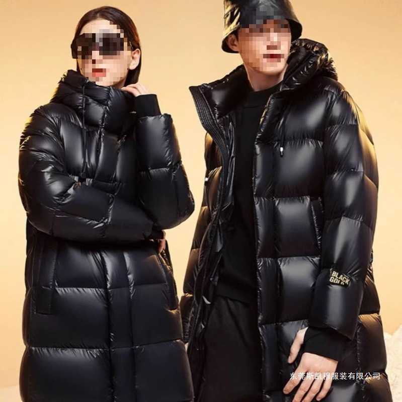 Black Gold Goose down Jacket for Women 2025 Winter New Extended Thickeneded down Jacket Couple Style Warm Jacket