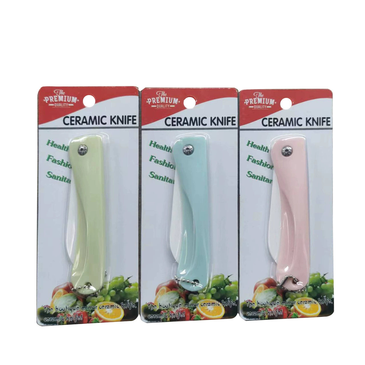 Scandinavian ceramic folding fruit pocket knife, handheld, giftable