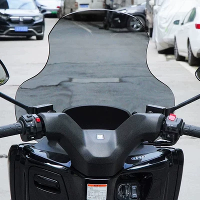 with increased height and width, Motorcycle front windshield