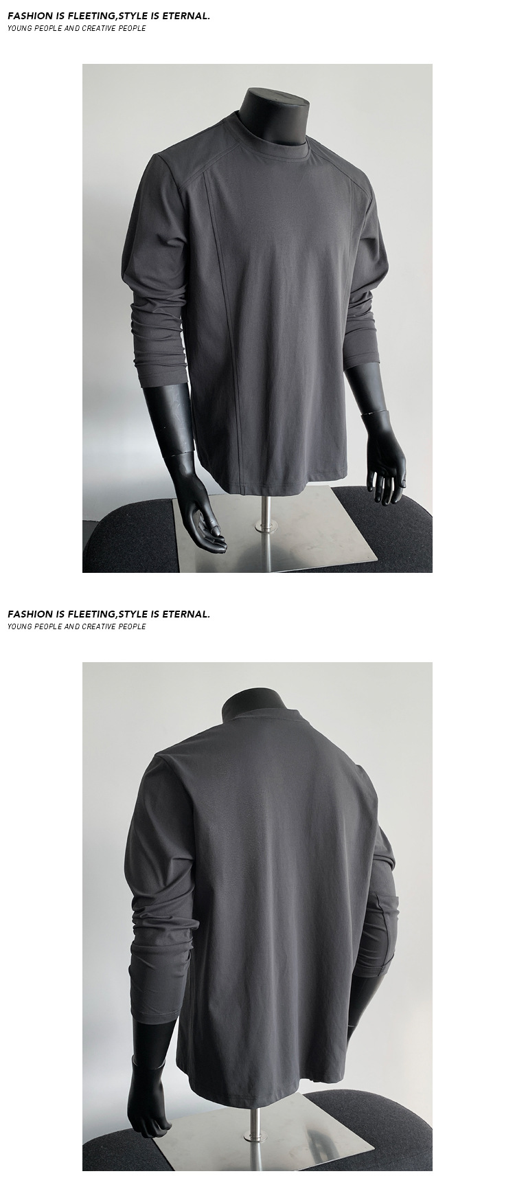 White Oversized Crewneck Sweatshirt For Men Autumn Cleanfit Style_voghion.com