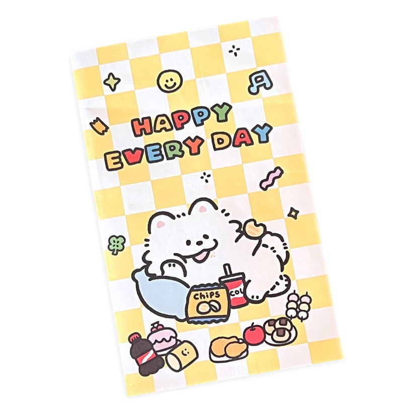 Conjunto autorizado lindo de alto aspecto cachorro recubierto bolsa de papel estudiante bolsa de embalaje hornear bolsa de almacenamiento de objetos pequeños