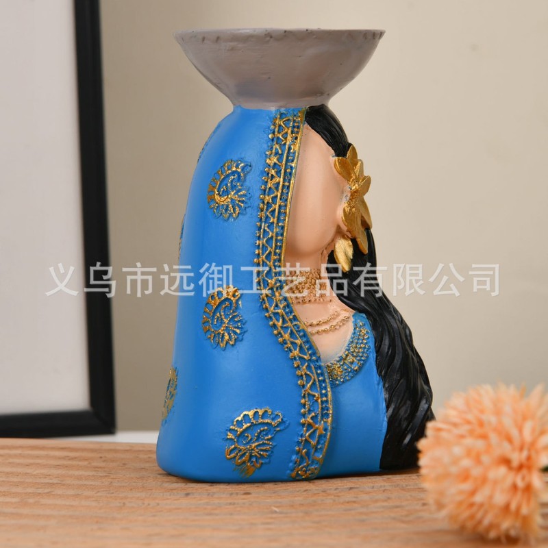 跨境爆款蓝色面纱女人香炉桌面摆件中东女人香炉摆件卧室办公桌|undefined