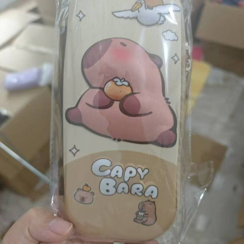 新款3D布面卡皮巴拉文具盒卡通小学生铅笔盒capybara儿童笔袋|undefined