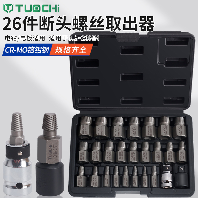 内六角螺丝取出器套装小滑牙滑丝断头退丝生锈十字一字断丝取丝器