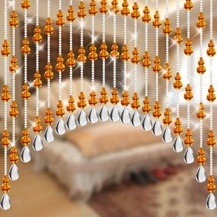 Crystal Curtain Door Bead Gourd Bead Curtain Entrance Partition Curtain Bathroom Living Room Bedroom Door Curtain Half Curtain Decorative Hanging Curtain