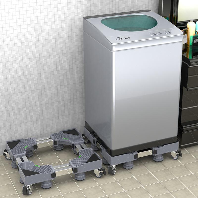 Base de la lavadora Rack de almacenamiento universal Soporte de rodillo Haier Refrigerador Soporte de rueda universal móvil Almohadilla Estante de pierna alta
