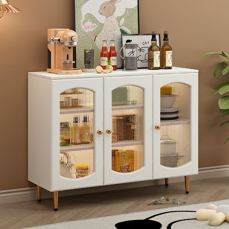 Glass Door Sideboard Home Solid Wood Living Room European Style Storage Cabinet Modern Simple Kitchen Cupboard Storage New Style