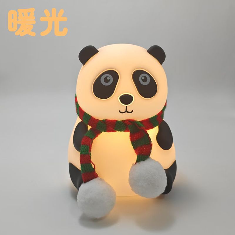 Fábrica al por mayor panda lámpara de noche lámpara de cabecera de cama lámpara de atmósfera de dormitorio explosión transfronteriza silicona lámpara de regalo de cumpleaños