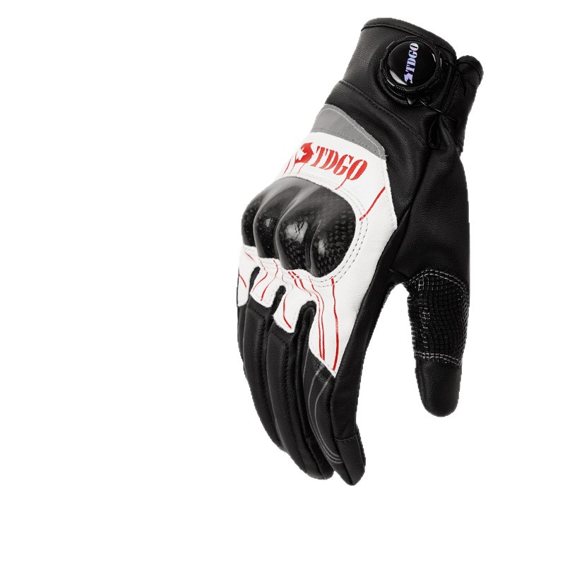 Guantes de motocicleta de lana de invierno cuatro estaciones de fibra de carbono general pantalla táctil anti-caída guantes de montar caballero masculino y femenino