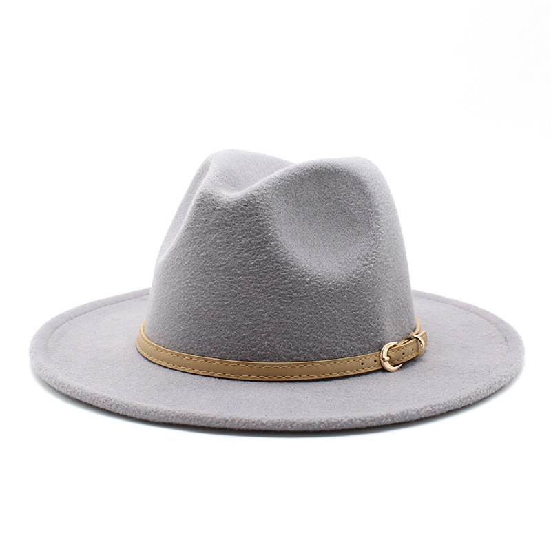 Otoño y invierno británico para hombres y mujeres nuevo sombrero de lana de jazz sombrero de bisel sombrero clásico sombrero de moda sombrero de felt al por mayor