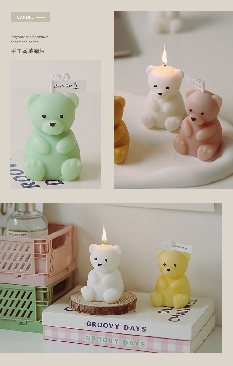 Cute Bear Paraffin Candle 1 Piece display picture 6