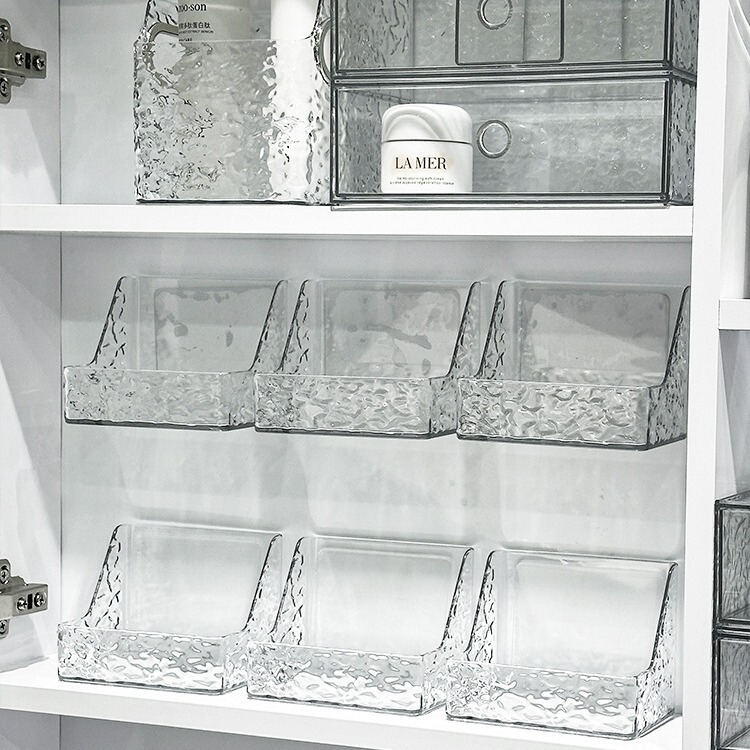 Wall-mounted Mirror Cabinet Storage Box Toilet Bathroom Cabinet Makeup Remover Cotton Stick Box Transparent Lipstick Cosmetic Storage Rack