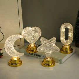 led水晶灯系列氛围感床头双色小夜灯  轻奢高级创意礼品桌面摆件